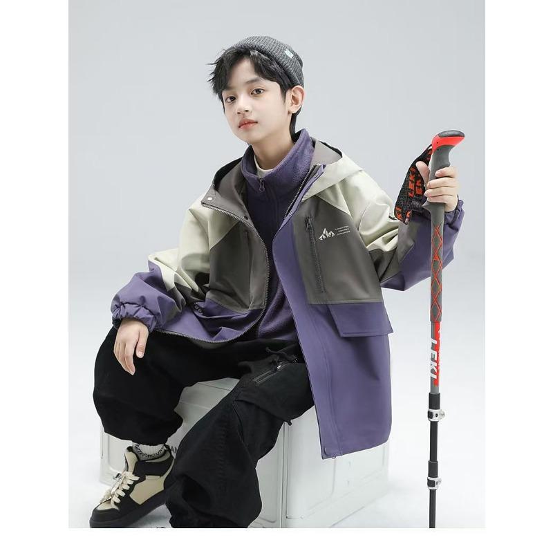 Abnehmbare Drei-in-Eins-Dicke Winter-Windbreaker-Jacke für Jungen