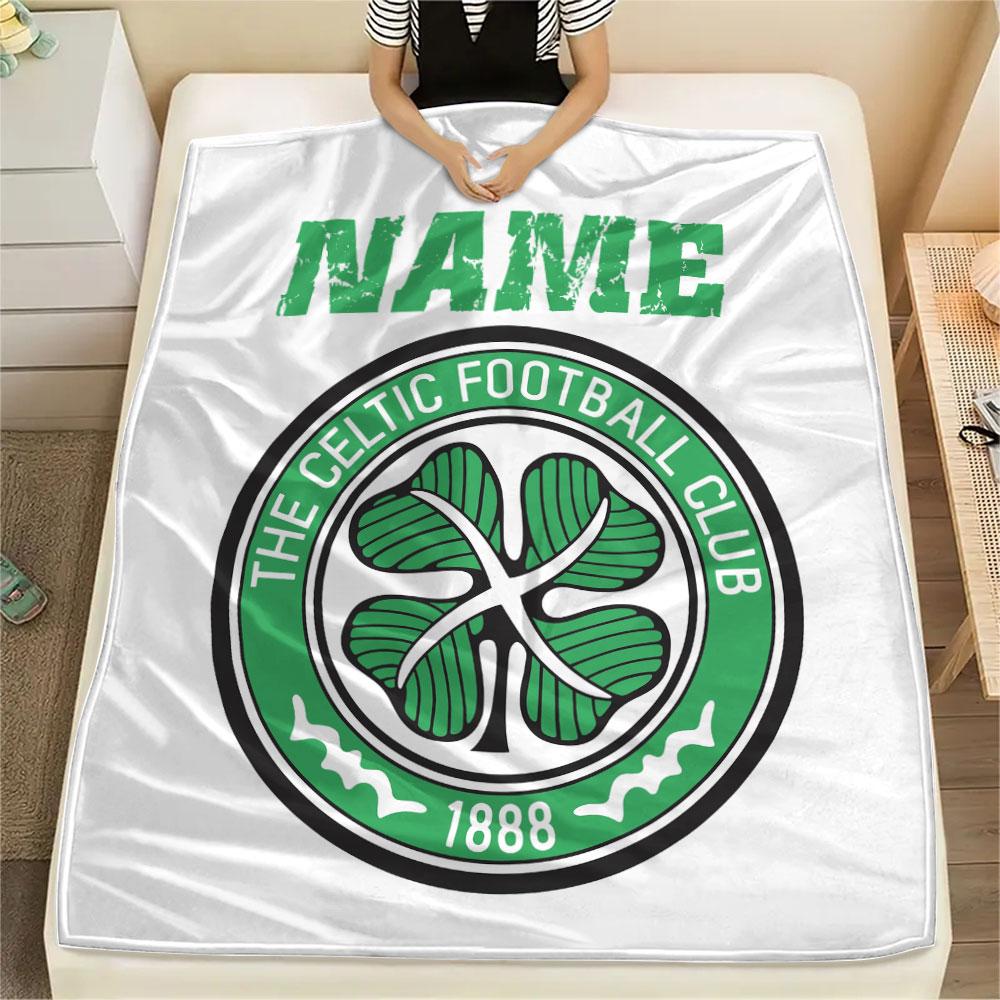 Custom Name,Celtic FC Printed Flannel Blanket, soft throw for bedroom sofa, washable, Christmas present, great gift.