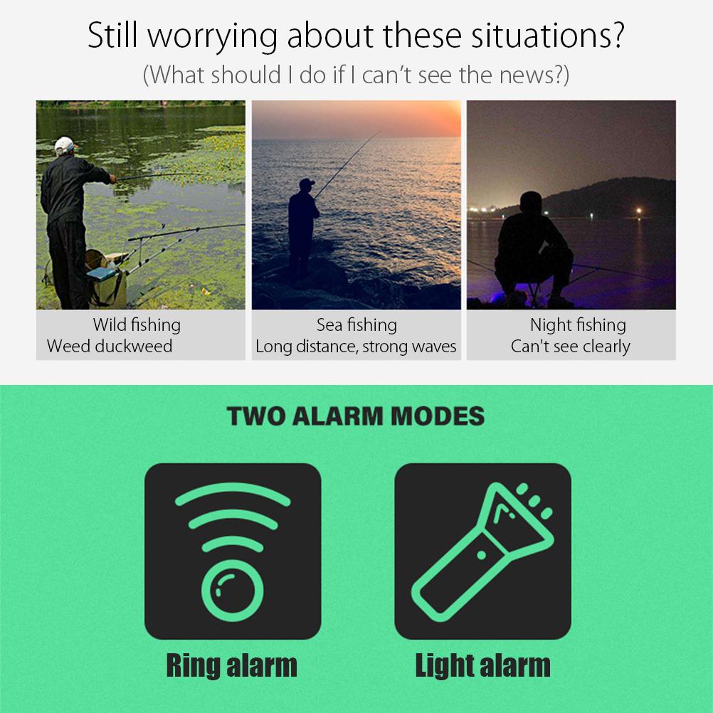 Automatischer Angelrutenalarm Hochempfindliches Elektronisches Angelrutenlicht Fischbiss Köderalarm Locator-Clip