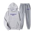 Independent Station Europe and the United States popular women's clothing letter printing hooded sweater fashion casual hair grabbing trousers set