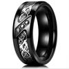 Fashion Couple Rings Women's White Rhinestones Zircon Ring Sets Men's Stainless Steel Celtic Dragon Rings Wedding Band Jewelry