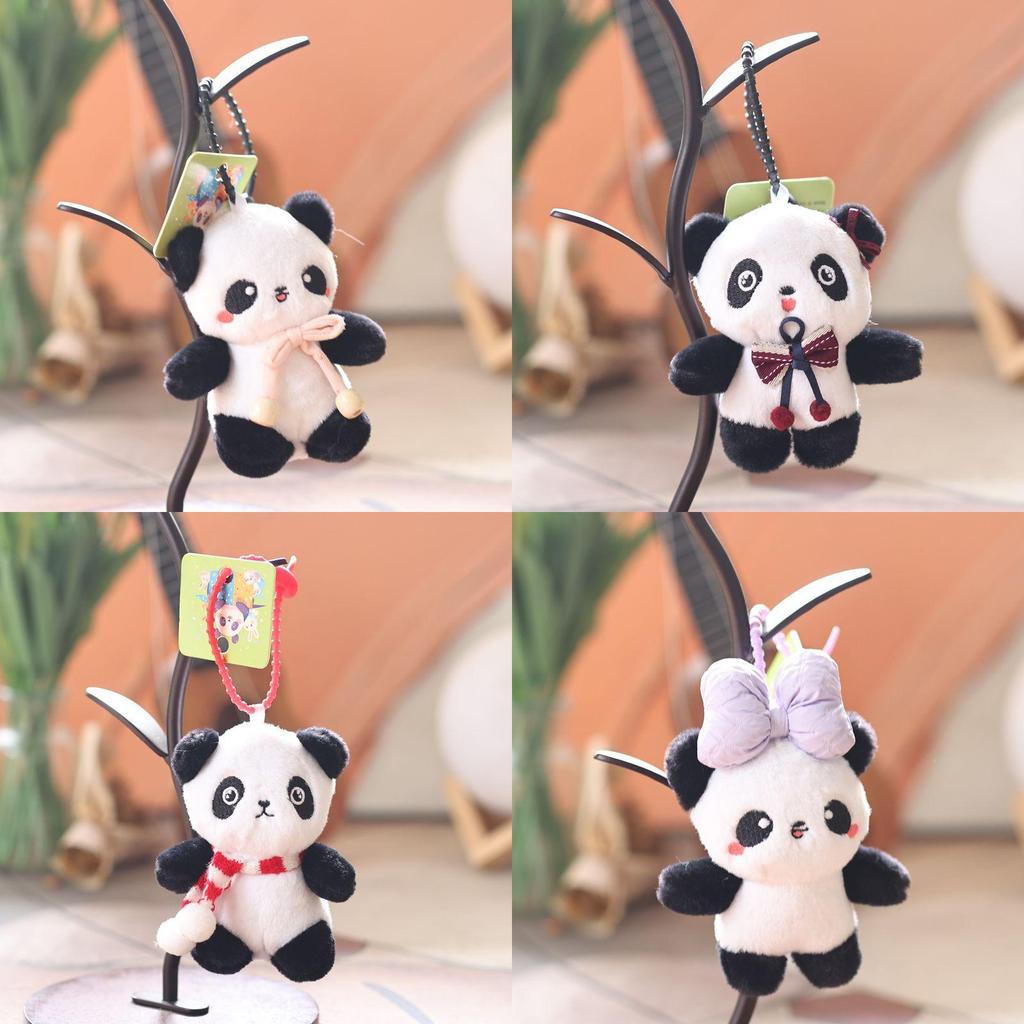 Cute Panda Plush Doll With Pp Cotton Filling For Bags And Gift Accessories