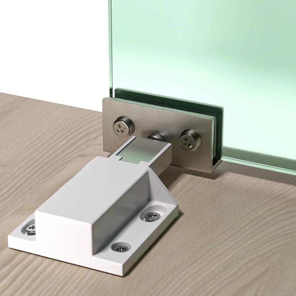 Stainless Steel Glass Door Hinge Glass Clamp Double Head Magnetic Catch Display Cabinet Hinge For 5-8mm Glass Furniture Hardware