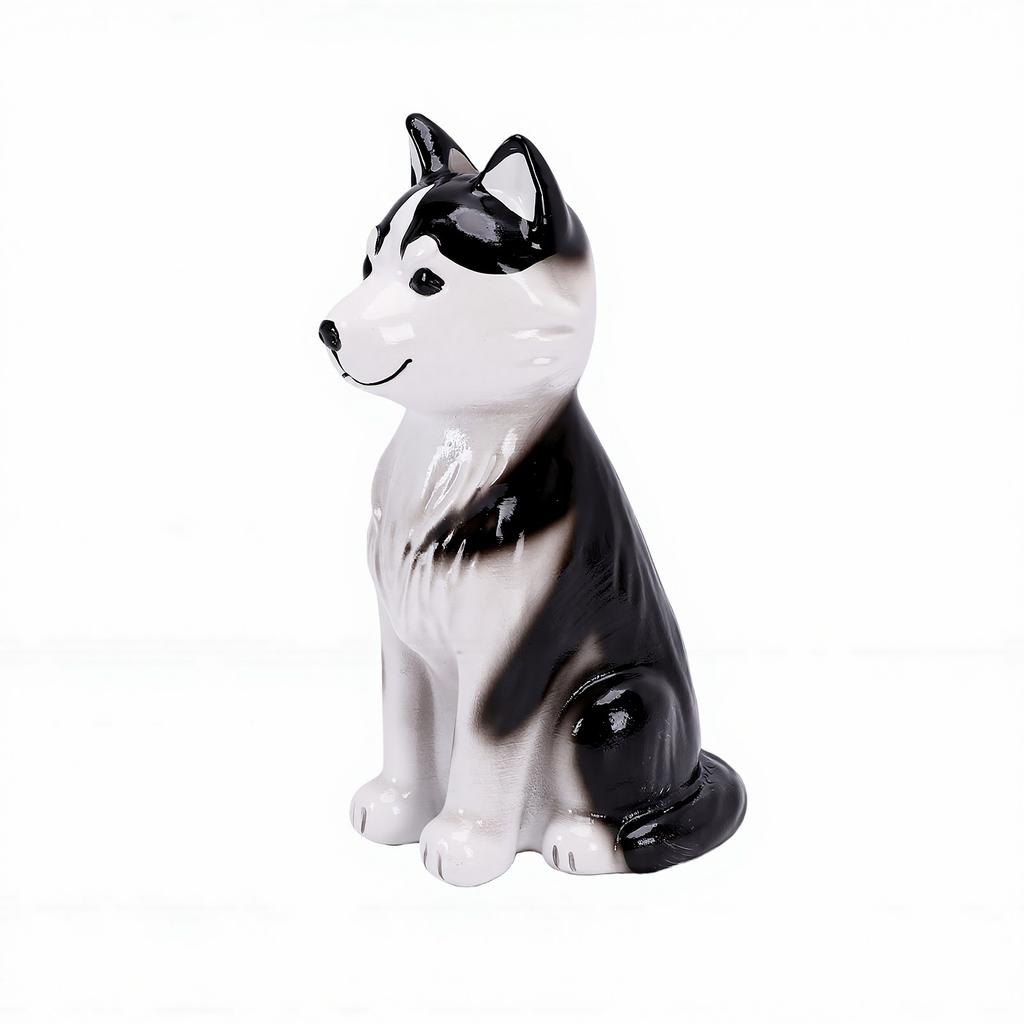 Dog Vase Statue Decorative Handcrafted Resin Dog Shaped Flower Vase for Tabletop Garden Desks Husky Vase