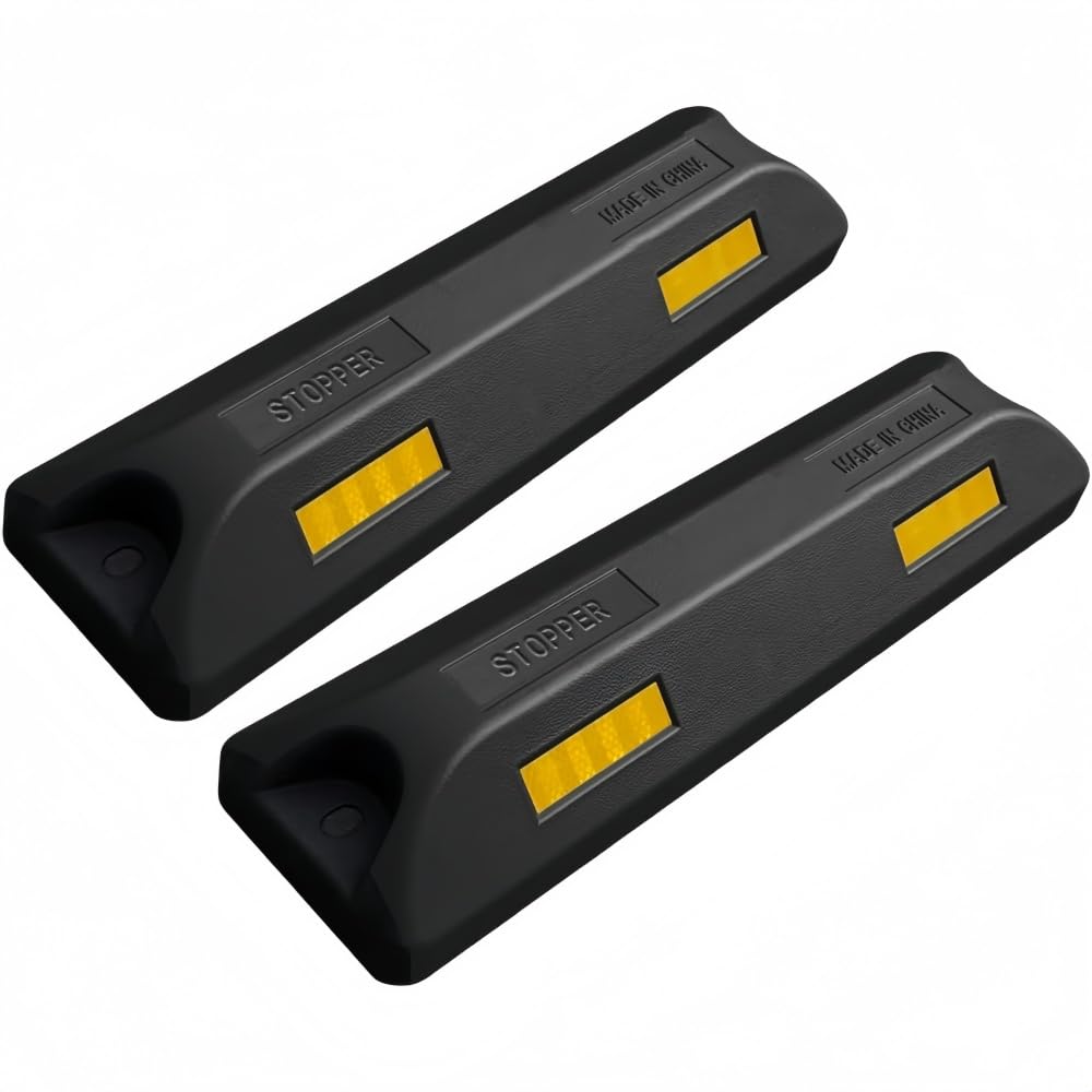

Parking Block, Parking Stop, 3.1 inches (80 mm), Tire Stopper, Set of 2, Weather as picture чёрный