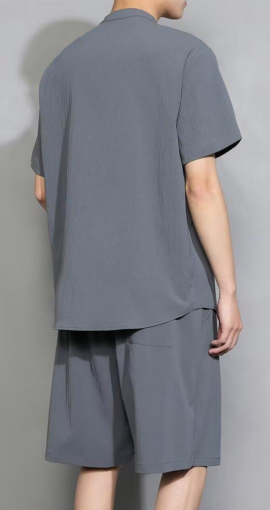 Bligo Sommer-Trikot Kurz und Steh Relaxed Weich zum Perfekt für Pendeln oder Herren-Top, Ärmel, 100% Baumwolle, T-Shirt Shorts, Kragen, Atmungsaktiv,