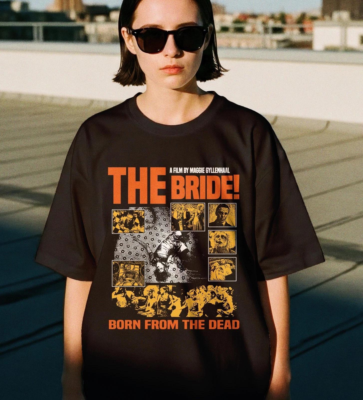The Bride! Movie T-Shirt, Jessie Buckley Christian Bale Movie Shirt, Gothic XL