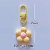 Cute Candy Color Flower Keychain Cartoon Resin Floral Keyring Bag Pendant Decor Backpack Ornament Girls Gift