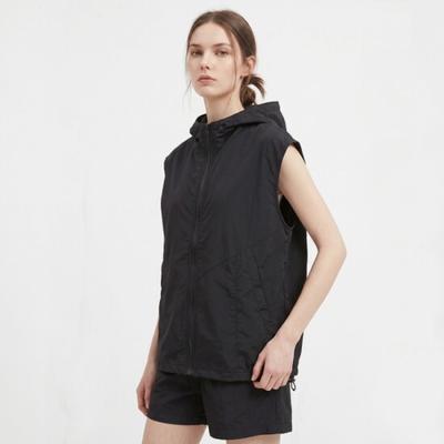 Shop    Damen Flach geschnitten Übergroß Windjacke Lockerer Schnitt Einfach Mit Kapuze Reißverschluss Weste 212