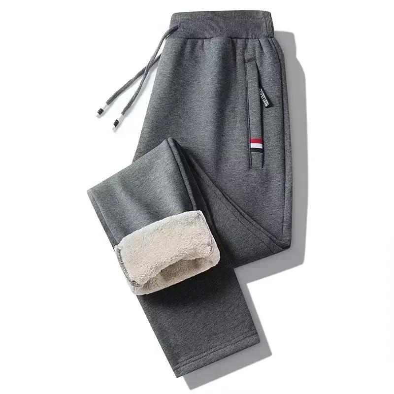 Men's Winter Lambskin Pants Thick Fleece Pants Warm Pants Men's Casual Sports Pants