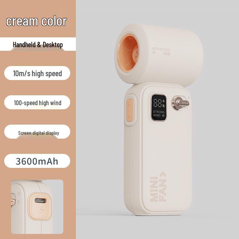 Compact High-Speed Handheld Fan with Smart Digital Display for Outdoor Use 3600mAh Battery