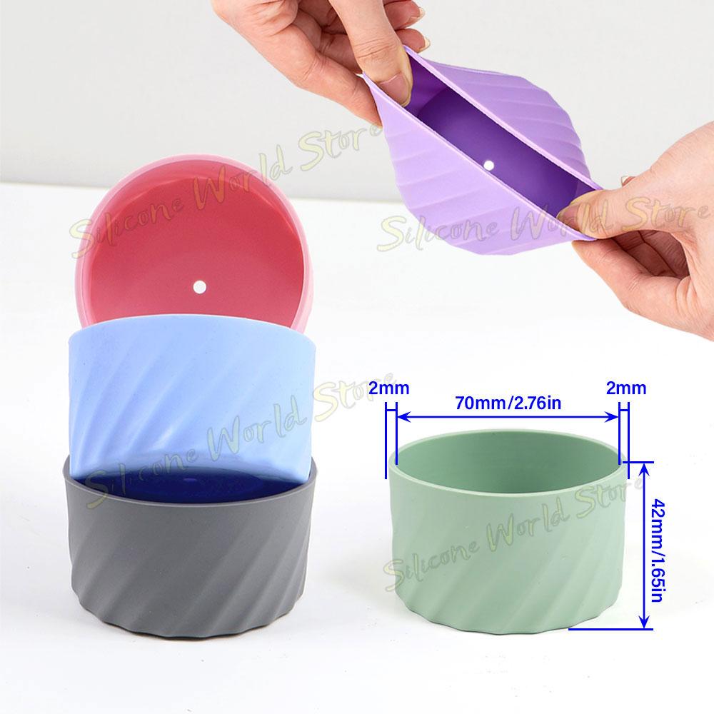 SW 2PCS 7.0CM Water Cup Silicone Boots Thermos Protective Cover Silica Gel Bottom Sleeve Anti-Slip Scratch-resistant for Stanley