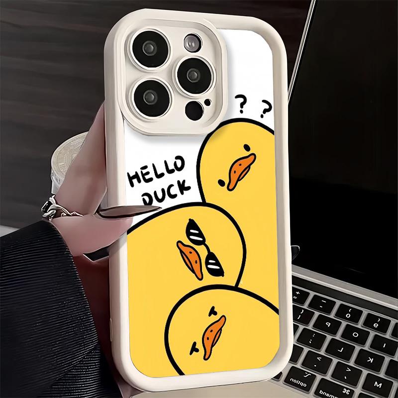 Handyhülle für iPhone 17 Air 16E 15 16 Pro Max Lustige Süße Cartoon-Ente Hülle 14 Plus 13 12 Mini Weiche Schale Silikon Fundas