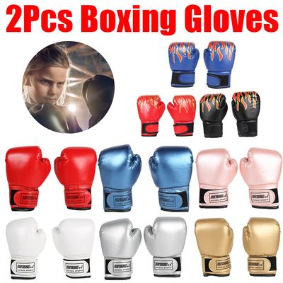 2ks Boxerské tréninkové bojové rukavice PU kůže Dětské prodyšné Muay Thai Sparing Punching Karate Kickboxing Professional Rukavice