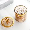 Makeup Dab Ball Holder Jar Clear with Lid Dispenser Tool Storage Box Cosmetic Organizer for