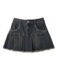 WEGO Figments Pleated Fringe Denim Mini Korean Perfect for and Size Medium Denim Skirt, Casual, Streetwear, Style, Spring, Summer, Autumn, Winter,