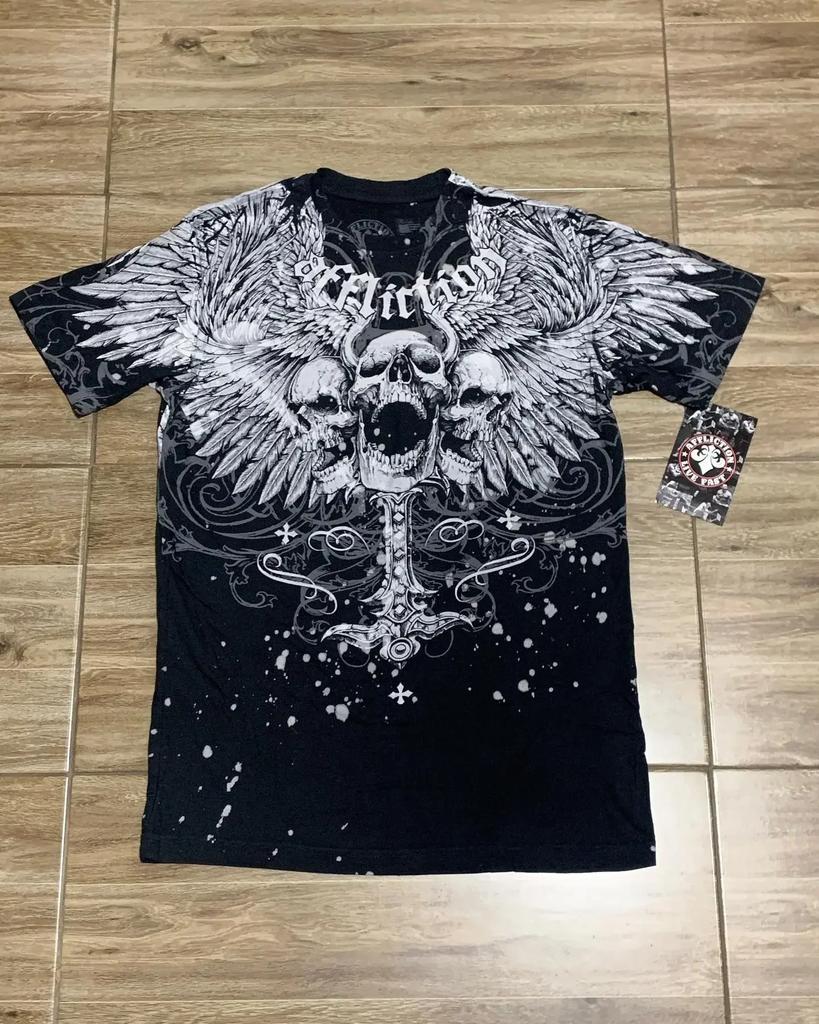 2000er Neues amerikanisches Retro lässiges HipHop Gothic Print Damenbekleidung Mode T-Shirt Street Kurzarm Damen und Herren y2K Tops