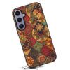 For Samsung Galaxy S25+ Case Flower Print PU Leather + PC + TPU Phone Cover
