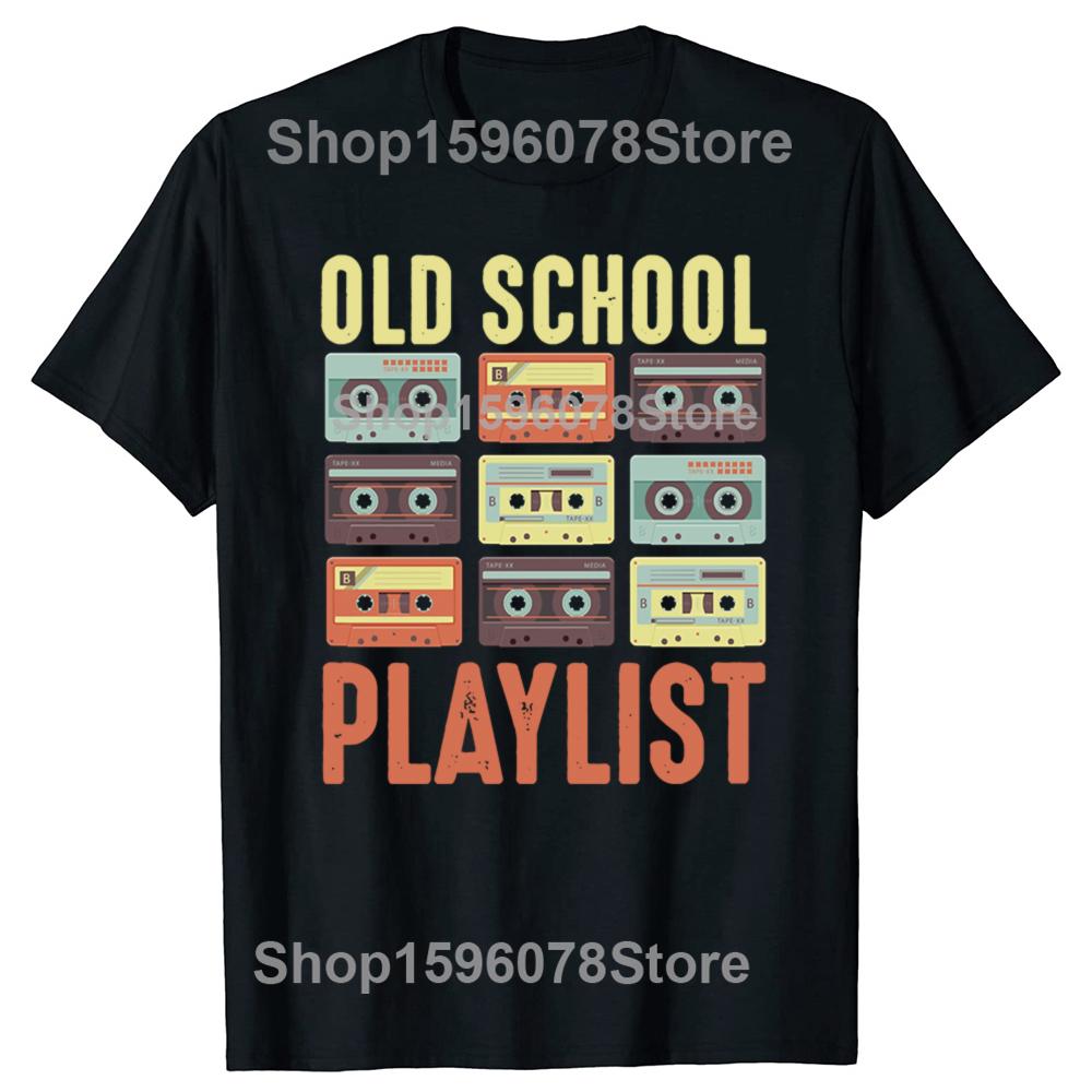 

Vintage Retro Music Cassette Tapes Mixtape 80s and 90s T Shirts Men Cotton Humor Tee Shirt Short Sleeve Unisex Loose Clothing 4XL