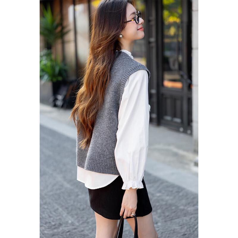 ITISF4 Korean Sweet 3D Floral Knit Vest