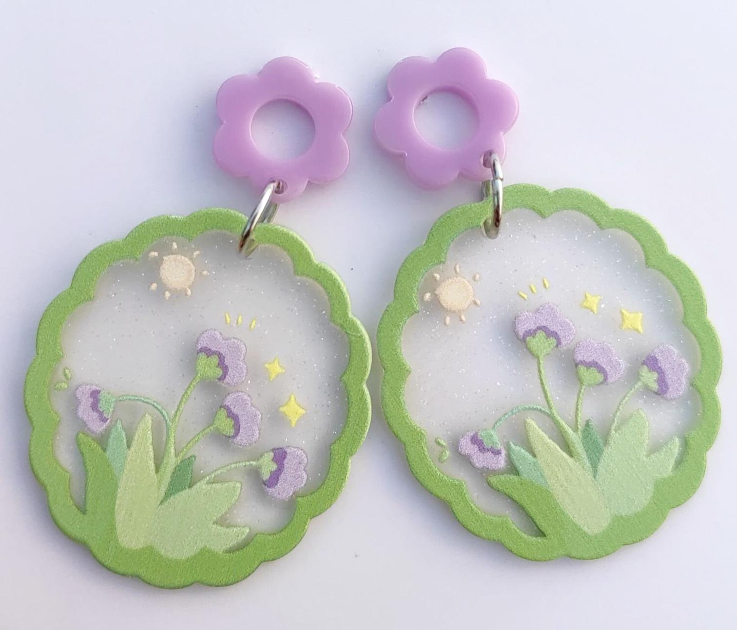 New Hot-Selling Acrylic Flower Earrings - Cute Fresh Style for Travel Photography