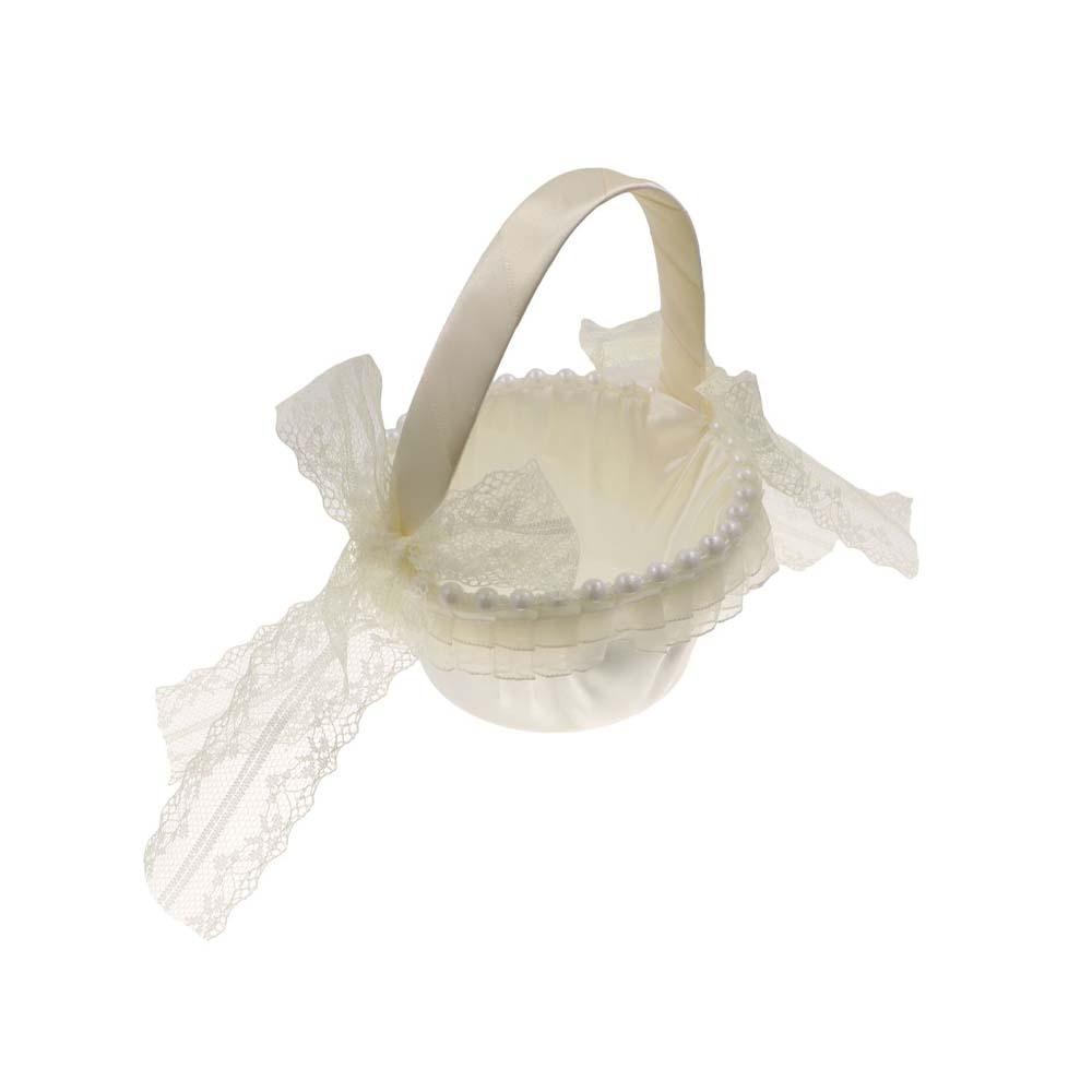 

Ленточный бант Свадебная корзина для цветов Роза Сатиновый бант Сумка Подружка невесты/Невеста/Девочки-цветочницы style J