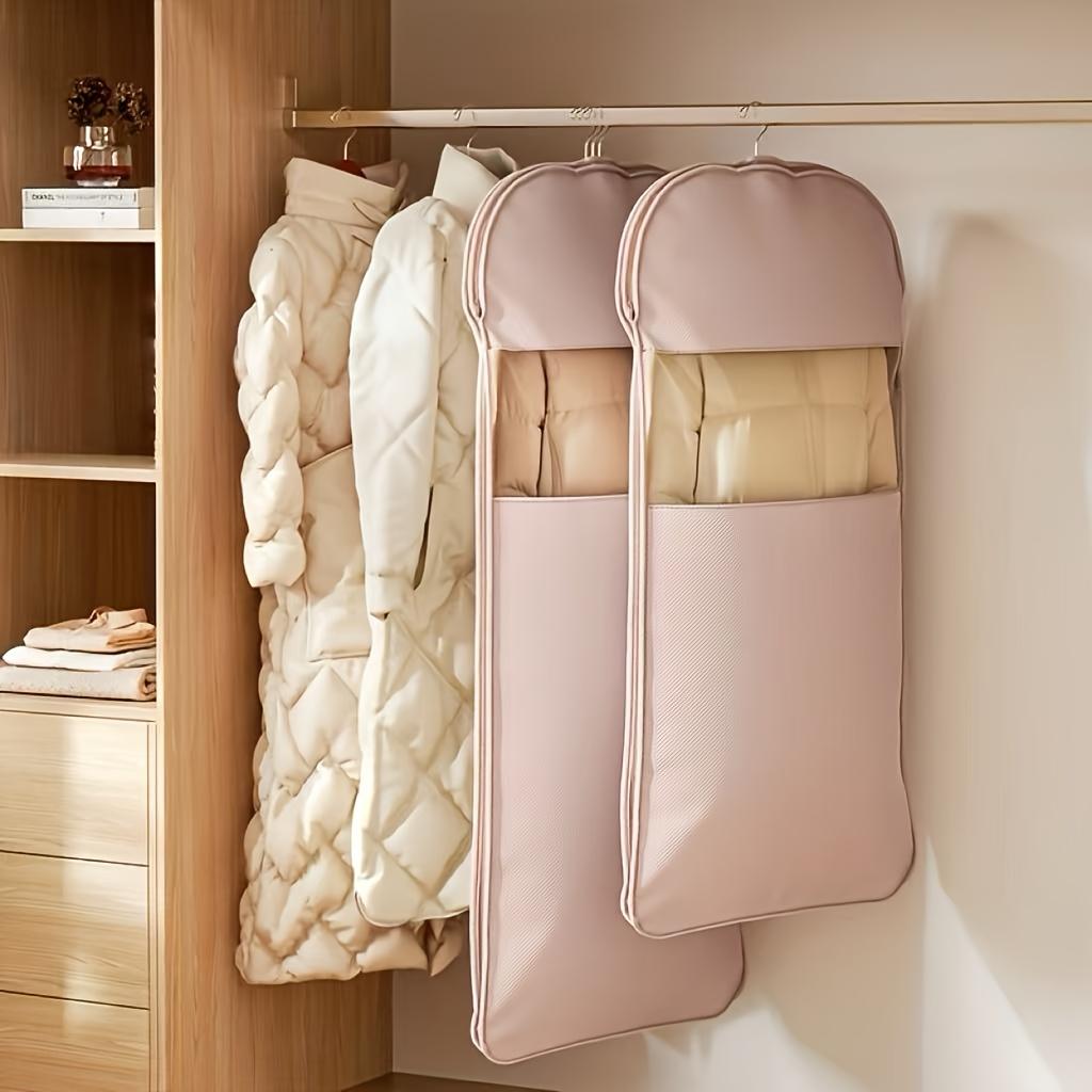 High-Quality Self-Compressing Hanging Storage Bag,Fabric Garment Organizer with Up To 40% Compression Rate,For Coats and Clothes