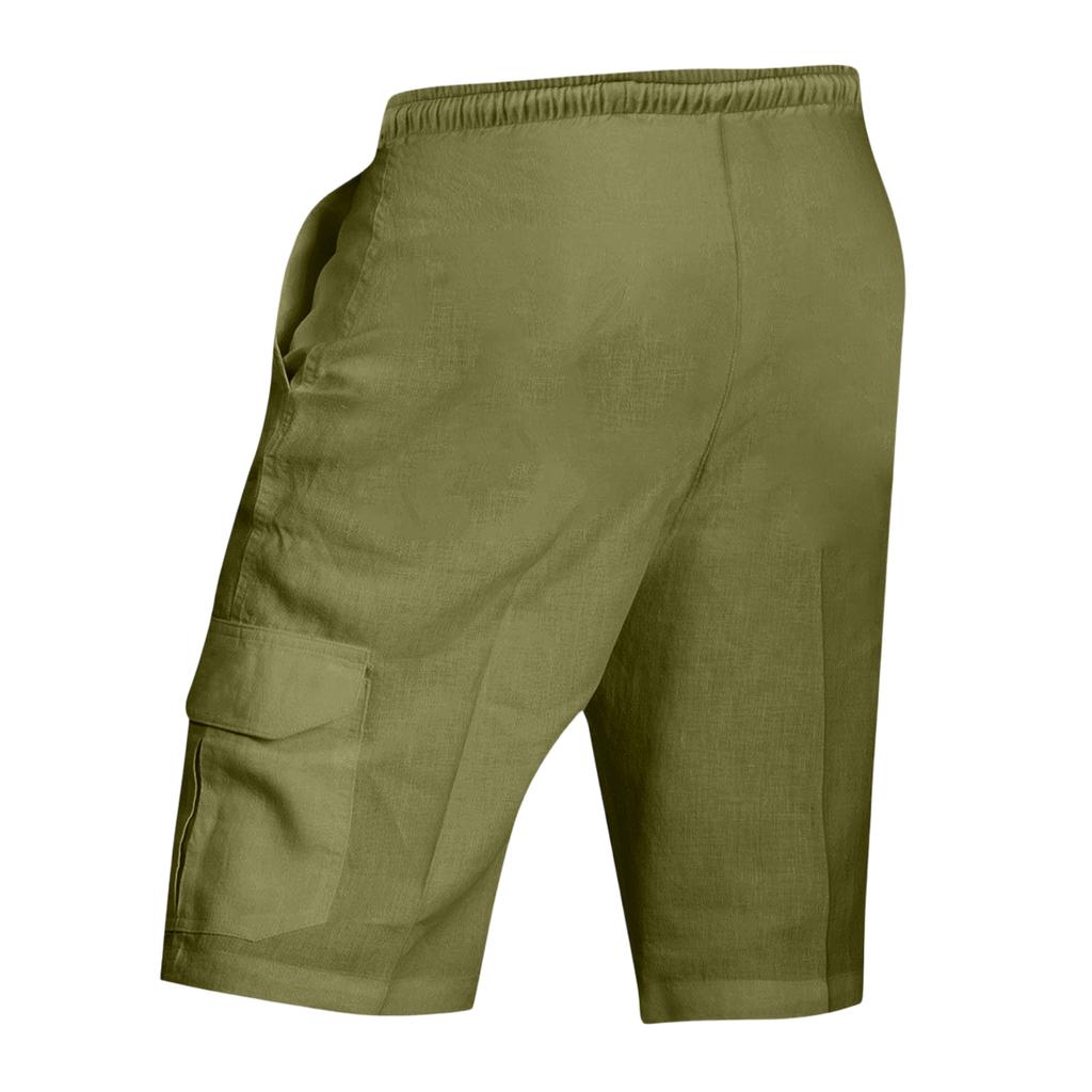 Mens Casual Cargo Shorts Loose Fit Drawstring Waist Multi Pocket Lightweight Summer Shorts for Outdoor Walking Travel Daily Wear