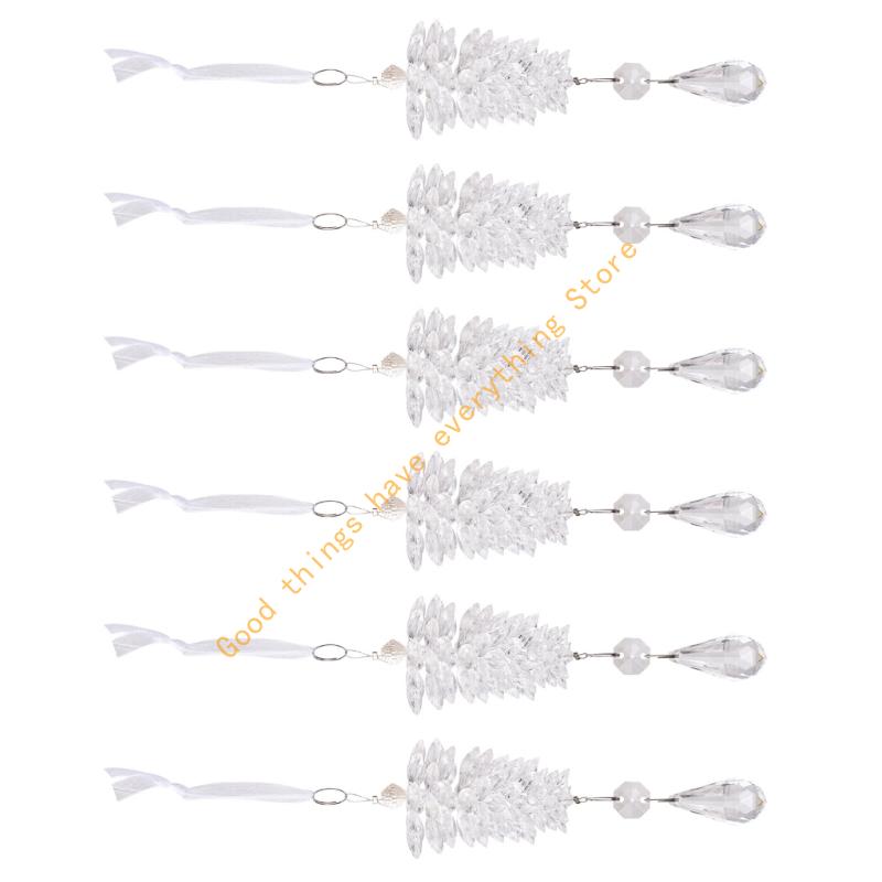 6 Pcs Christmas Tree Decoration Simulated Pinecone Pendant Ornament for Holiday 55KF