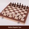 Magnetic Solid Wood Chess Set with Foldable Board - Double Queen Edition, Large Size, Adult & Educational Toy for Kids.