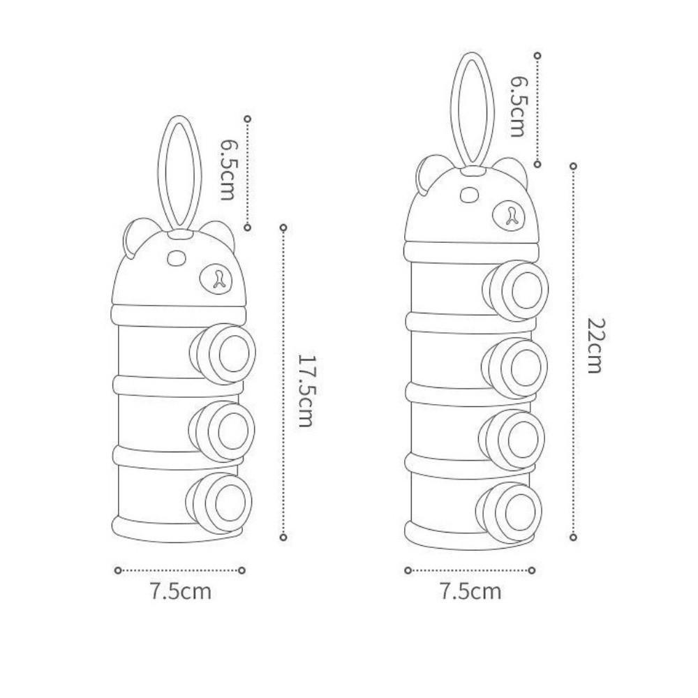 4 Layer Milk Powder Box Multiple Openings Milk Powder Bottles Cartoon Infant Baby Food Storag Box