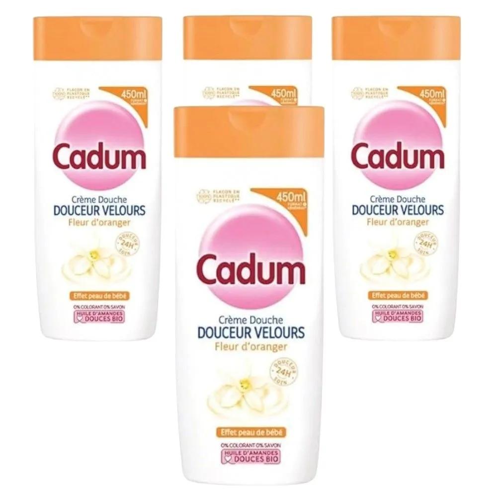 Cadum French Velvet Orange Blossom Cream Moisturizing Shower Gel 450ml x 4 bottles