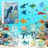 Adventní kalendář Oceán Podmořské divy, 2D ploché akrylové ozdoby, Vánoční ozdoby na stromek, Ideální pro vánoční dekorace