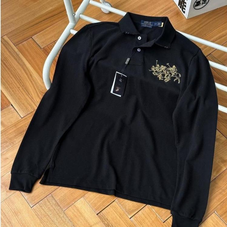 LUXEON Reine Baumwolle Langarm Poloshirt Lässig Klassischer Stil Frühling Herbst Neuankunft