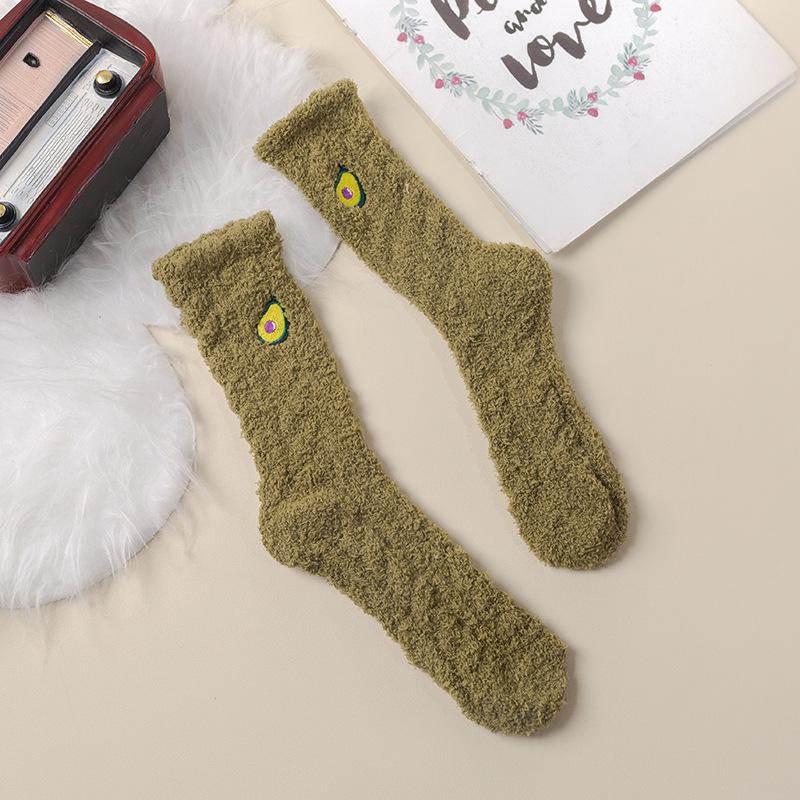 Women In Autumn and Winter Add Velvet and Thick Warm Home Floor Moon Son Non Slip In Tube Socks