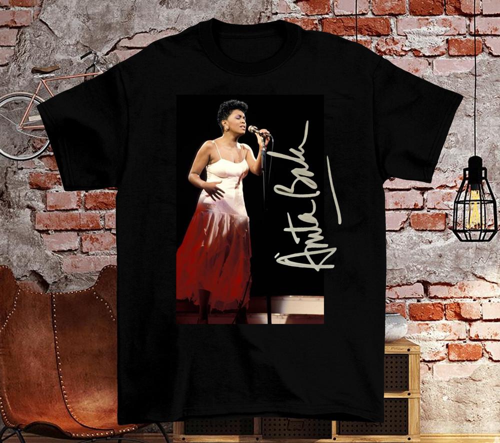 

Anita Baker Signature Gift For Fan Black All Size Tee Shirt HE914 Unisex T-Shirt S