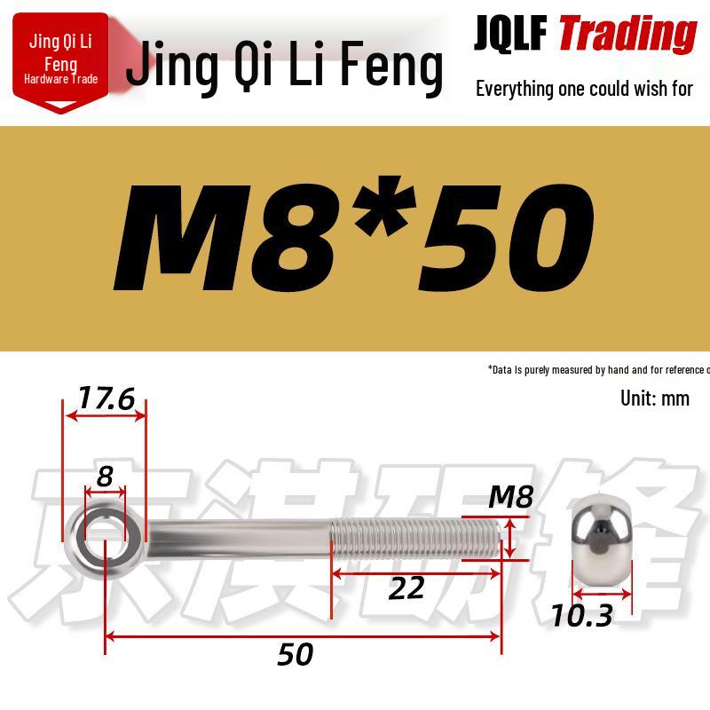 Stainless Steel GB798 Eye Bolt, Full Series M5-M16