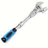 5-in-1 Adjustable Ratchet Wrench, Swivel Head Stainless Steel Tool, Extendable Rust Resistant Hand Tool for Mechanics Plumbers