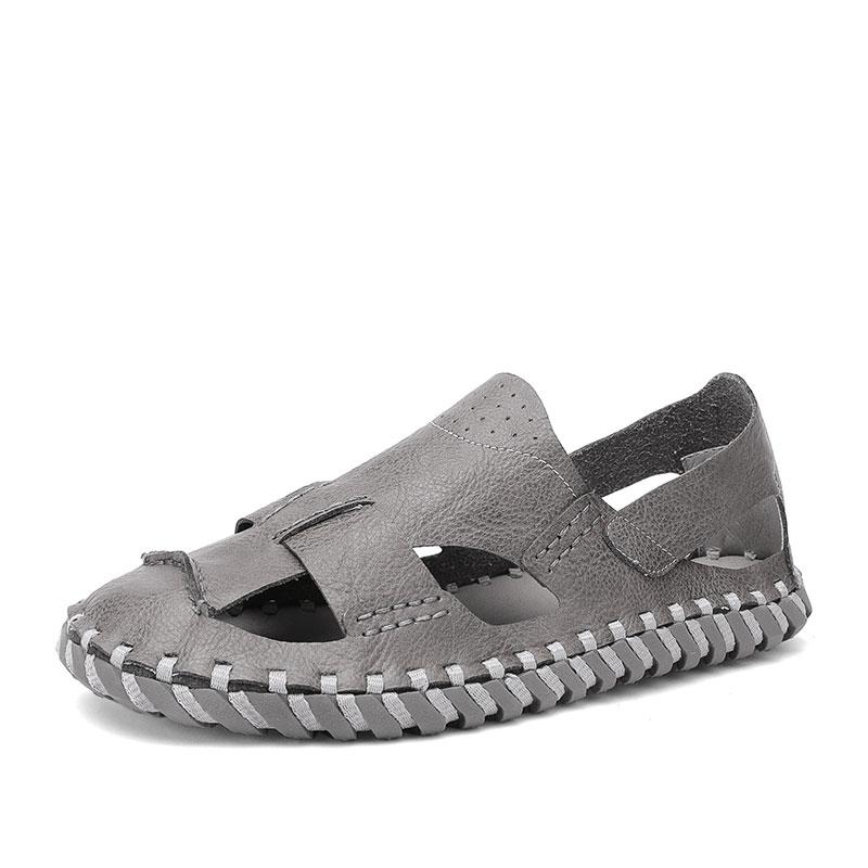 FashionSummer Outdoor Handmade Leather Casual Sports Sandals Men Roman Trekking Beach Sandalias Male Breathable Design Water Sneakers