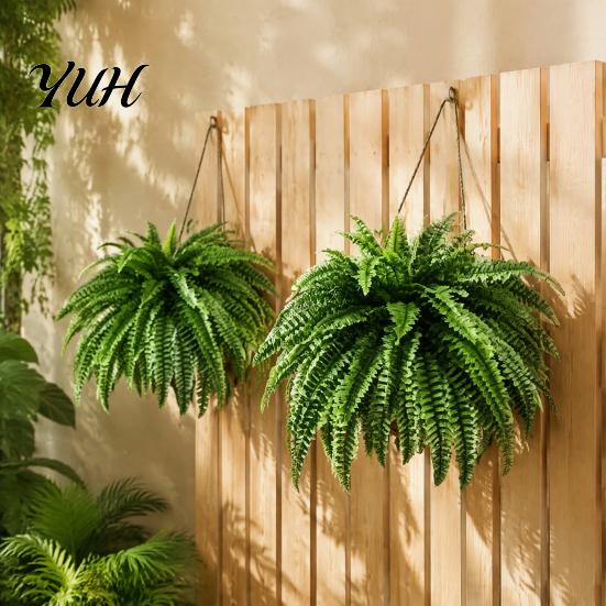 Realistic Plastic Vines 1/3/4Pcs Hanging Artificial Flower Decoration, UV Resistant Fake Fern & Floral Wedding Party Flowers Vine, Wall Faux