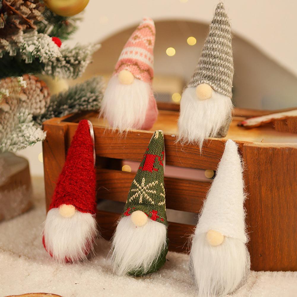 Faceless Gnome Doll Hanging Christmas Dwarf Ornament Festive Christmas Gnome Ornaments Plush Faceless Dolls Cheerful Holiday