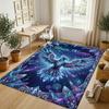 Dragon Phoenix Theme Crystal Velvet Rug Personalized Custom Name Text Soft Floor Mat Home Decor