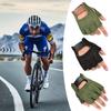 1 par de Guantes de Lana y Cuero para Hombre de Medio Dedo, Mitones para Fitness, Guantes para Ciclismo al Aire Libre y Fitness