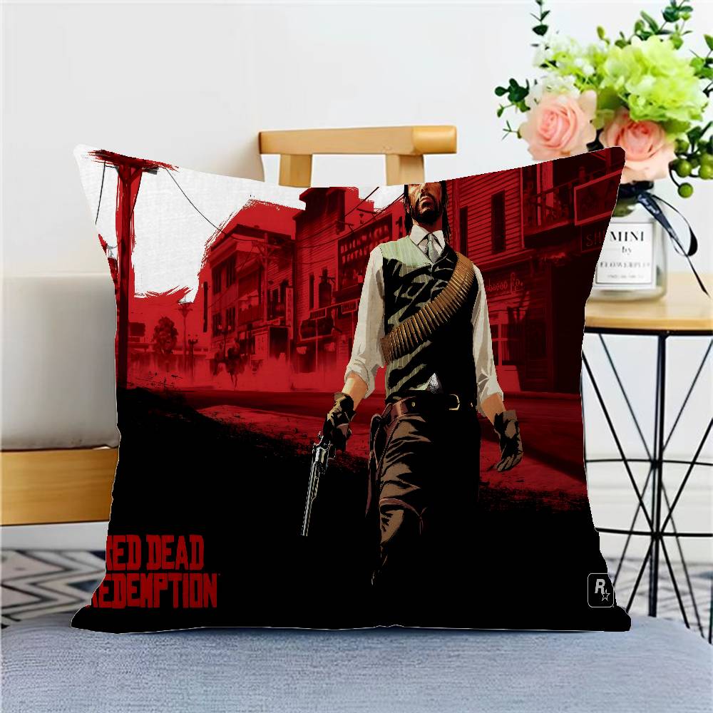 

R-Червоний D-Мертвий R-Відкуплення 2 Наволочка Дюйми Фермерський Декор Домашні Накидки на Подушки для Прикраси Дивана 12x12Inch