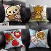 RRilakkuma Cartoon Cushion Cover Pillowcase Ultra Soft Skin Friendly Fabric Cloud Like Comfort  Concealed Zipper