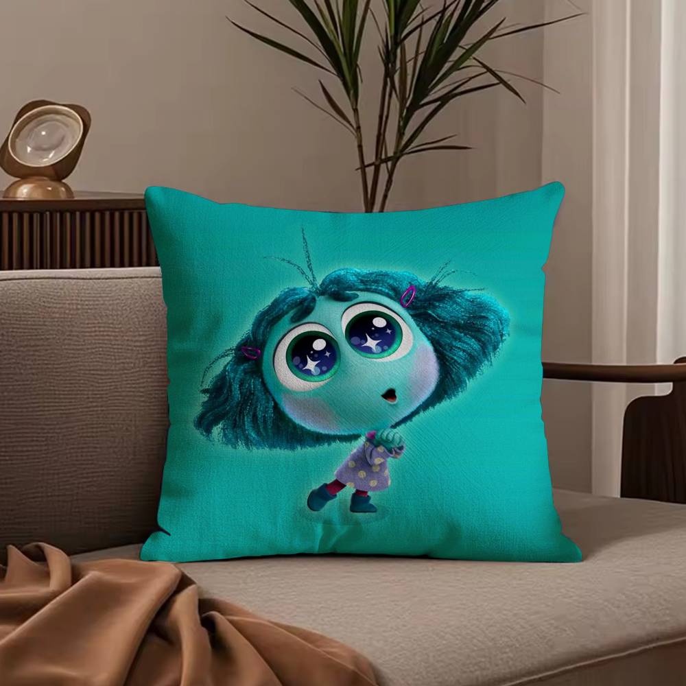 Cartoon I-Inside O-Out Pillow Case Anti-dustmite Pillowcase Invisible zipper silky short plush Sofa cushion cover