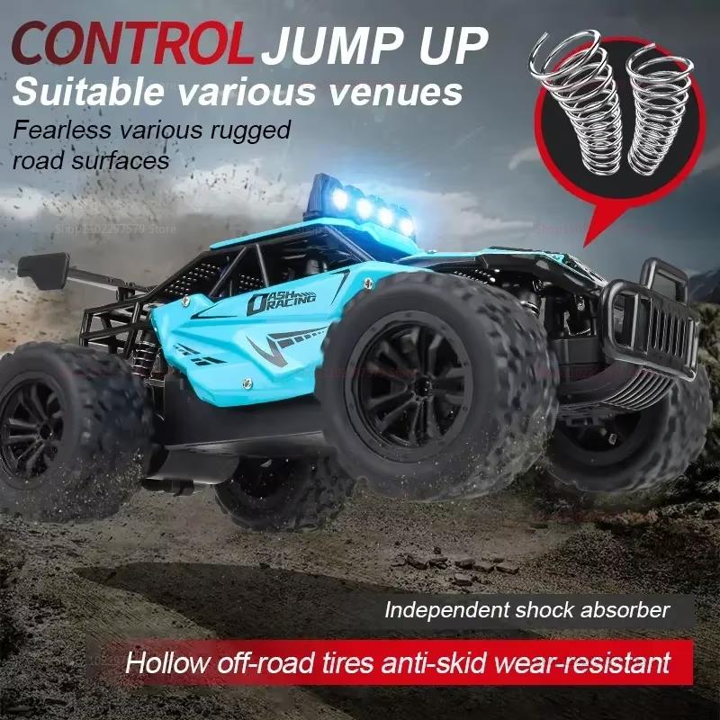 RC Alloy Car 1:16 Scale 2WD Off-Road Remote Control Car with LED Lights And 20KM/H High Speed For Kids Boys Girls Gifts Toys
