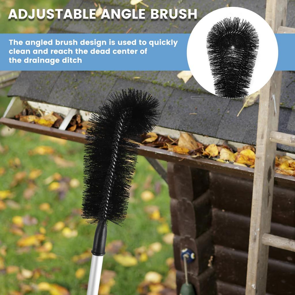 Plumero Limpiador 238/270cm Mango Largo Techos Limpieza Eliminación de Polvo Cepillos Hogar Ajustable Protector de Canalones Herramientas de Limpieza Nuevo