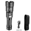 Rechargeable LED Flashlight Zoomable Torch with LCD Display 3 Modes Waterproof High Power Hand Light Outdoor Wilderness Camping