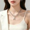 New Anti-fade Titanium Steel 26 Letters Pendant Cuban Chain Necklace, Hip Hop Clavicle Chain Jewelry for Men Women